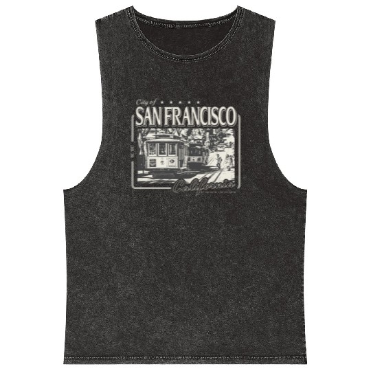 SAN FRANCISCO CALIFORNIA POWELL STREET Mineral Wash Tank Tops