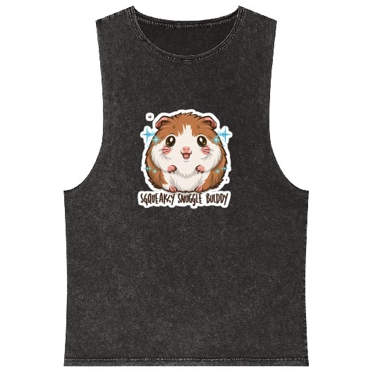 Hamster Lover: Squeaky Snuggle Buddy Mineral Wash Tank Tops