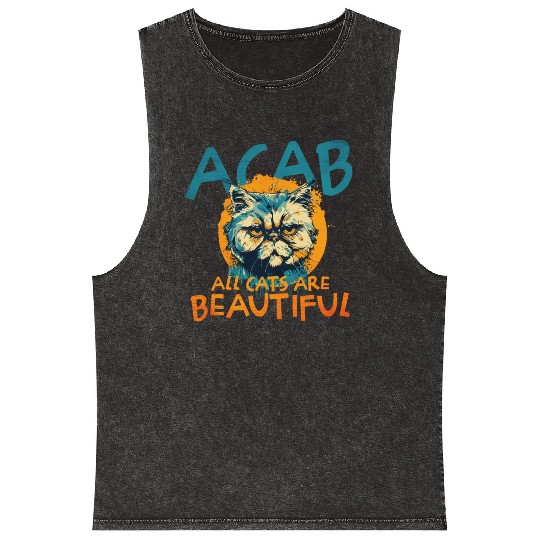 ACAB All Cats Are Beautiful Mineral Wash Tank Tops