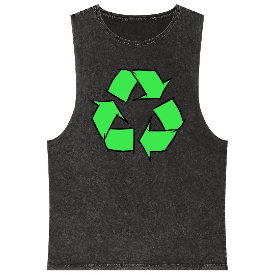 Recycling Sign / Symbol / Icon. Hand drawn. Mineral Wash Tank Tops