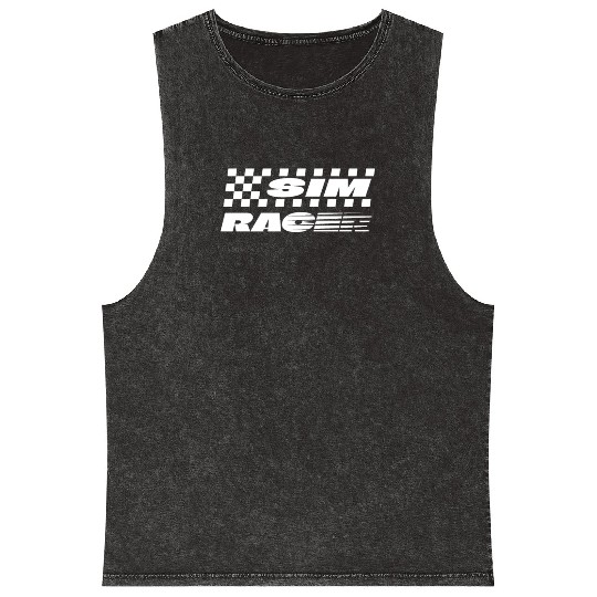 Sim Racer Simracing Simulator Gaming Mineral Wash Tank Tops