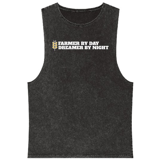 farmer by day dreamer by night Mineral Wash Tank Tops