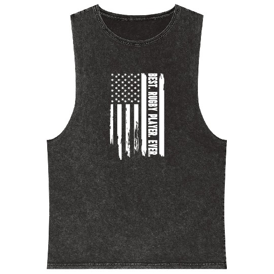 Rugby US Flag Rugby Player - Best Rugby Player Eve Mineral Wash Tank Tops