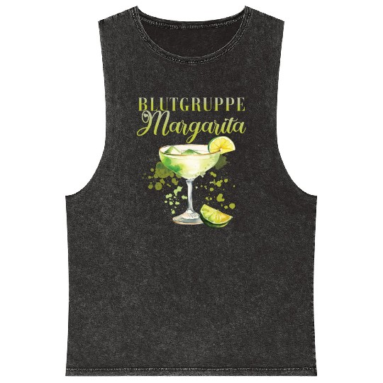 Blutgruppe Margarita Tequila Stag Party Mineral Wash Tank Tops