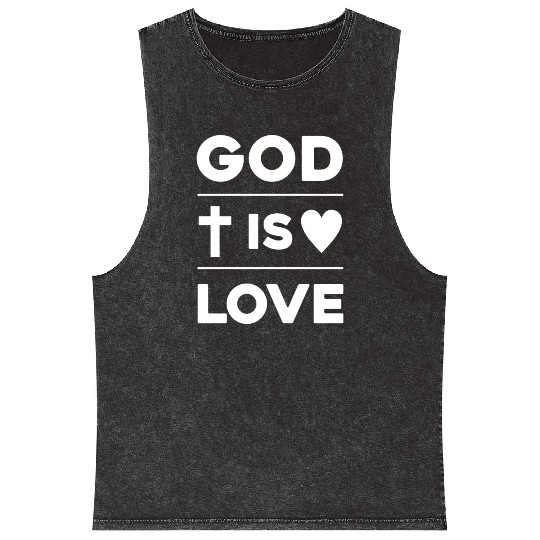 Divine Love: Embrace the Spirit with 'God is Love' Mineral Wash Tank Tops