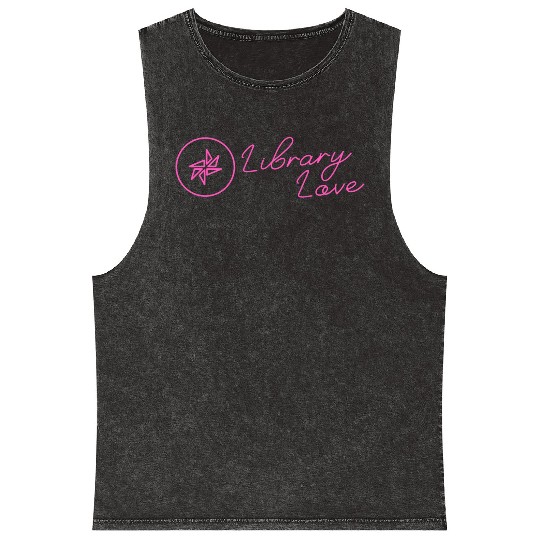 ALIA Library Love Neon Pink Solid Mineral Wash Tank Tops