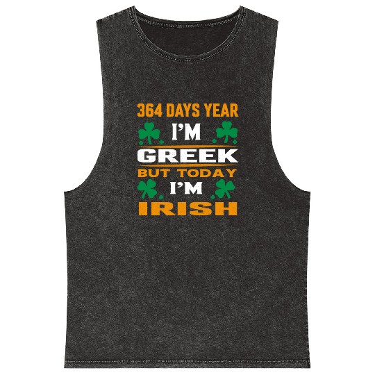 Greek Today, Irish St. Paddy's Mineral Wash Tank Tops