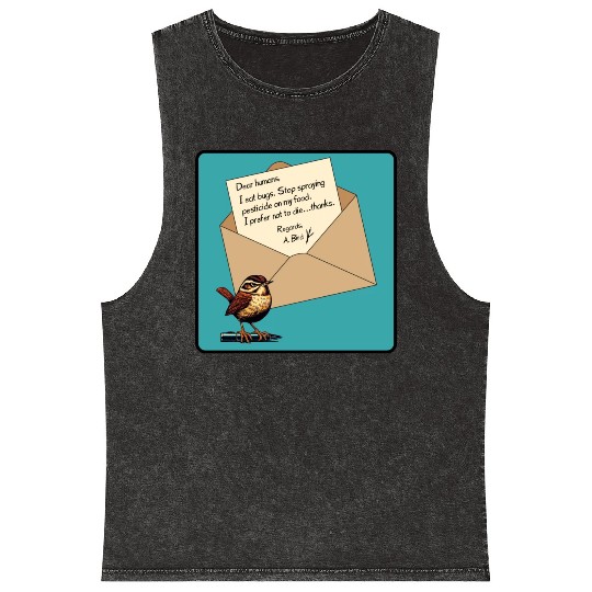 Cute Little Angry Bird Design Mineral Wash Tank Tops