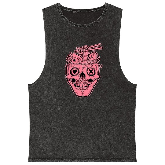 Skull Ramen Mineral Wash Tank Tops
