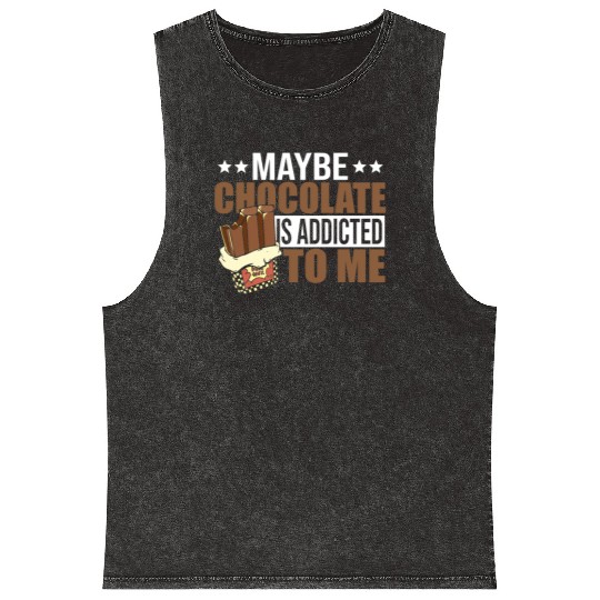 Sweet Candy Sweets Lover Chocoholic Chocolate Mineral Wash Tank Tops