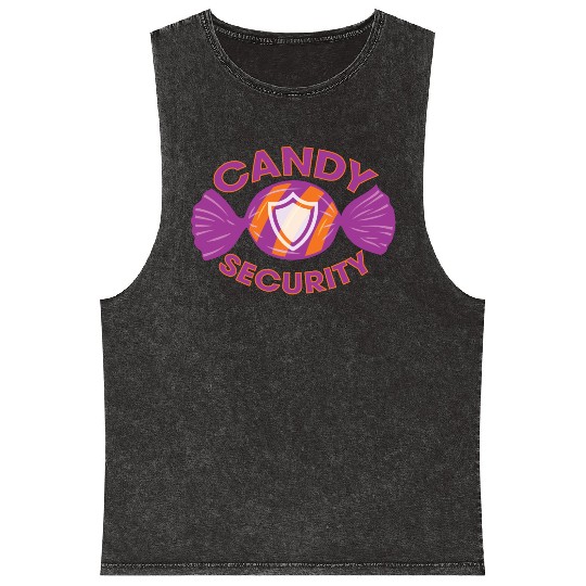 Candy Security Kids Parents Matching Birthday Mineral Wash Tank Tops