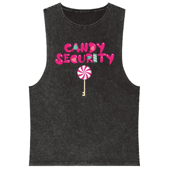 Candy Security Mom Dad Matching Birthday Costume Mineral Wash Tank Tops