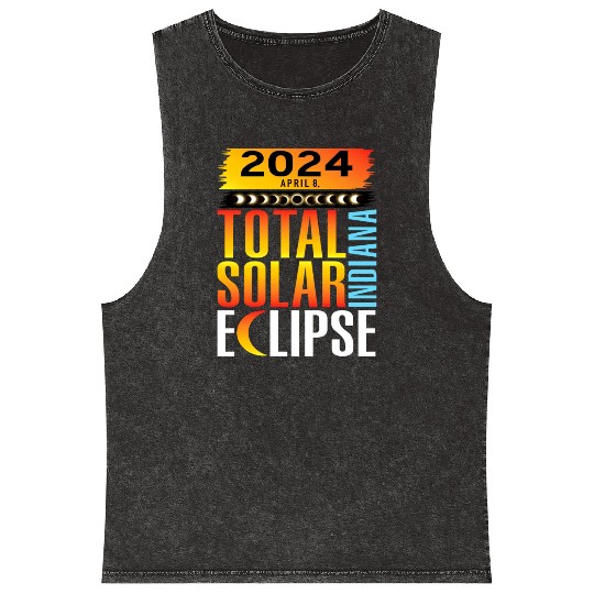 2024 April 8 Total Solar Eclipse INDIANA Mineral Wash Tank Tops