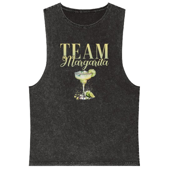 Team Margarita Tequila Stag Party Mineral Wash Tank Tops
