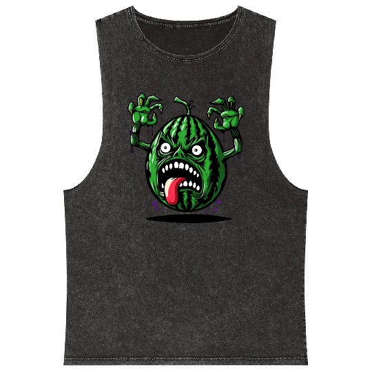 Watermelon Monster Floating Mineral Wash Tank Tops