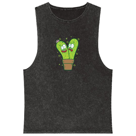 Cactus Plants Nature Mineral Wash Tank Tops