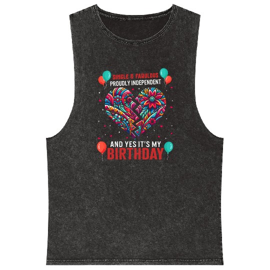 Single Awareness Mineral Wash Tank Tops, Proudly Independent Yes