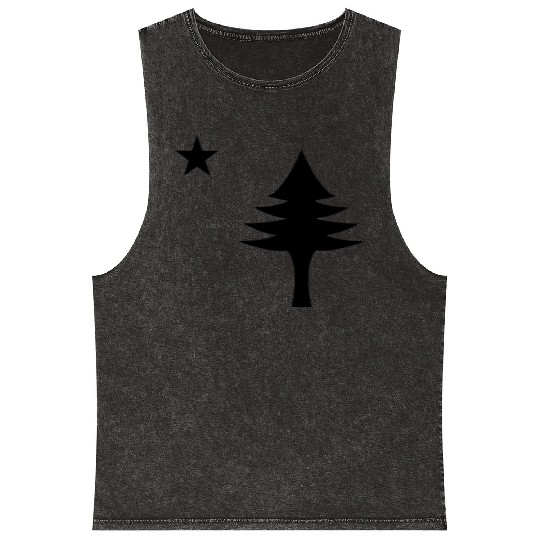 Pine tree and star 1901 flag of Maine State Mineral Wash Tank Tops