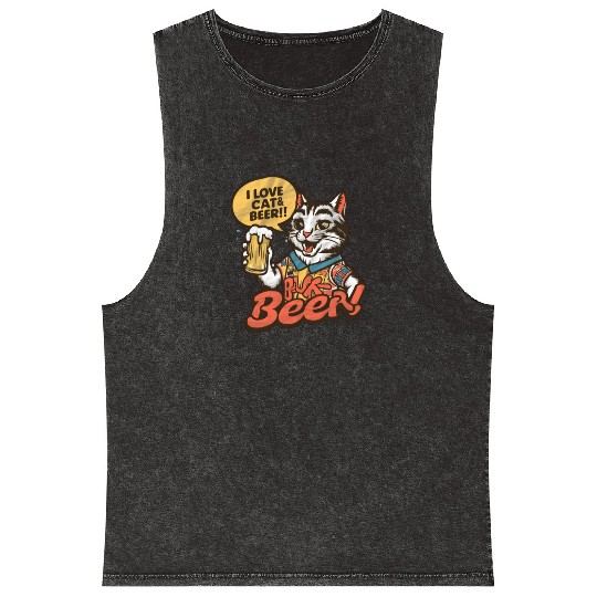 I Love Beer Mineral Wash Tank Tops