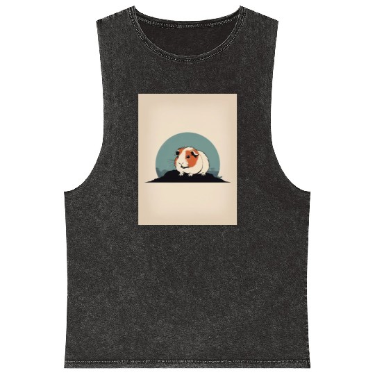 Guinea Pig 4 - Japanese Retro Art Mineral Wash Tank Tops