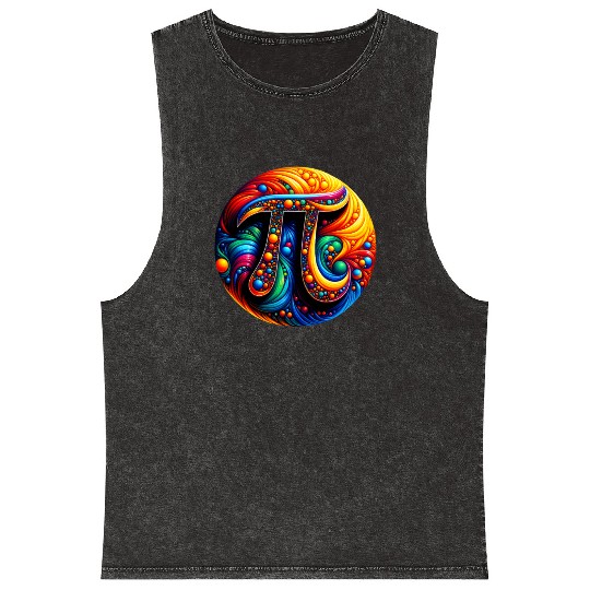 Pi Day Nerd Geek Love Math Pi Symbol Kids Men Mineral Wash Tank Tops