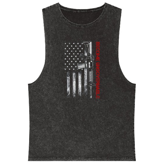 Become Ungovernable American USA Flag Mineral Wash Tank Tops