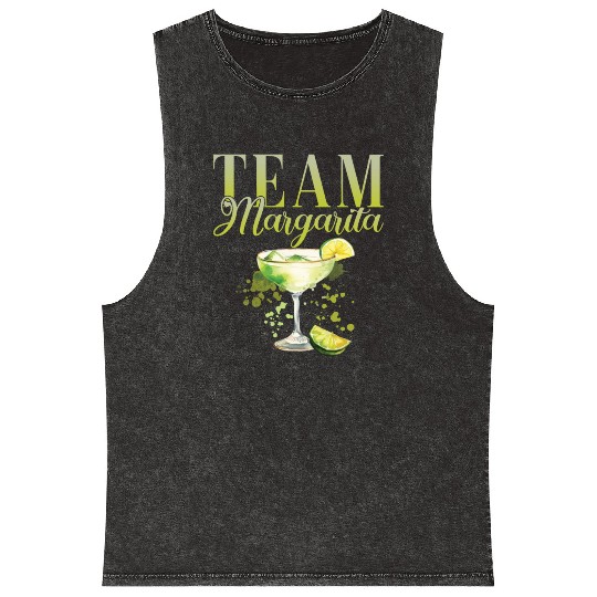 Team Margarita Tequila Stag Party Mineral Wash Tank Tops