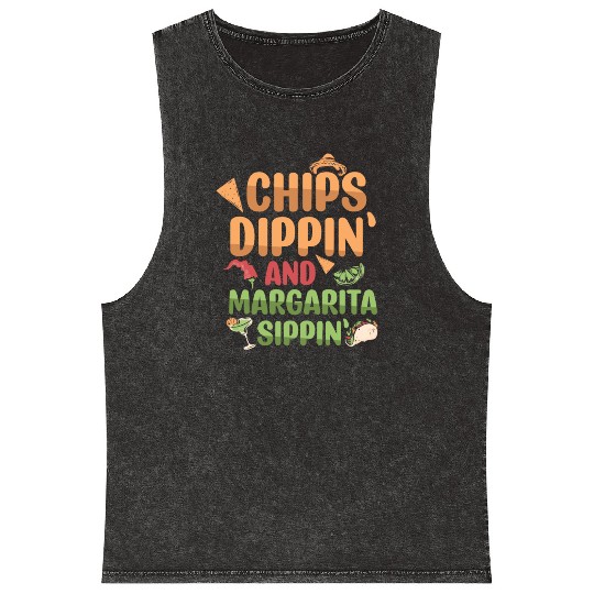 Margarita Sippin' Summer Vibes Mineral Wash Tank Tops