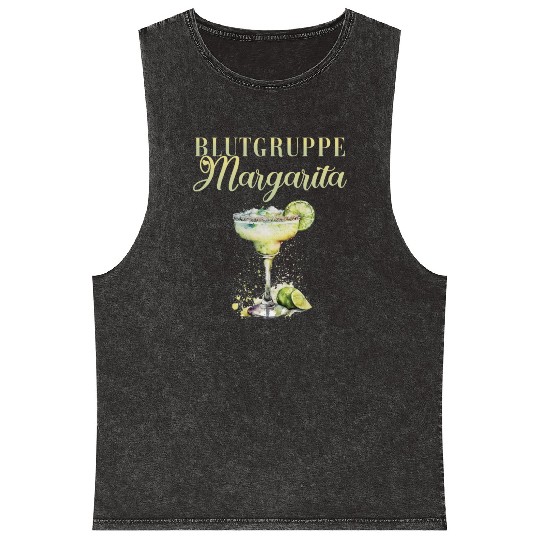 Blutgruppe Margarita Tequila Stag Party Mineral Wash Tank Tops