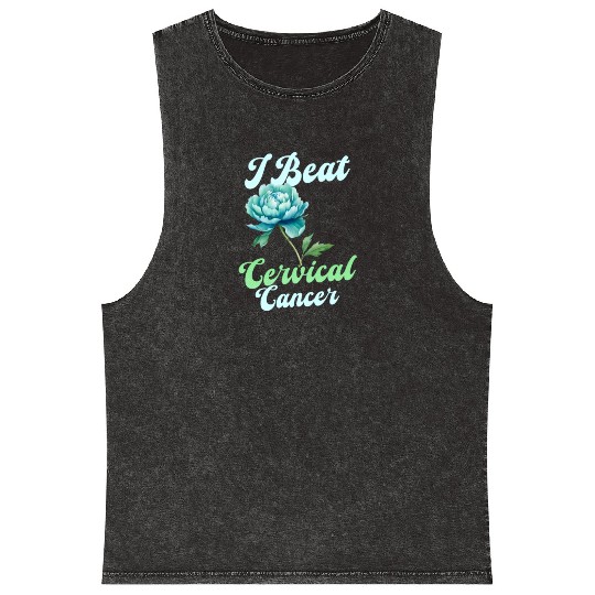 Cervical Cancer Awareness I Beat Cervical Cancer Mineral Wash Tank Tops