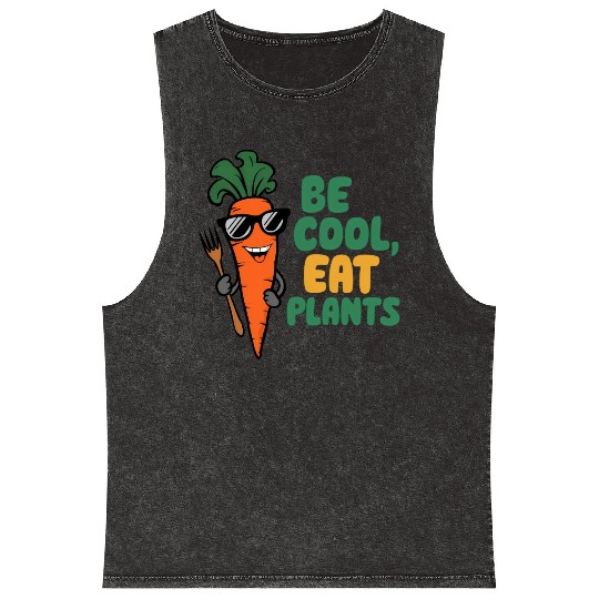 Cool Carrot In Sunglasses Mineral Wash Tank Tops