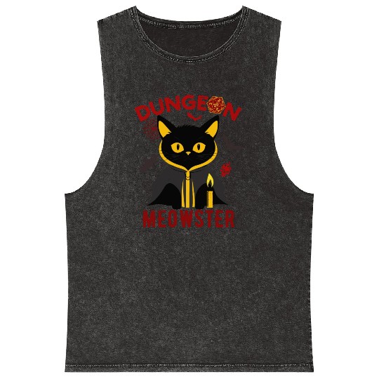 Dungeon Meowster Mineral Wash Tank Tops