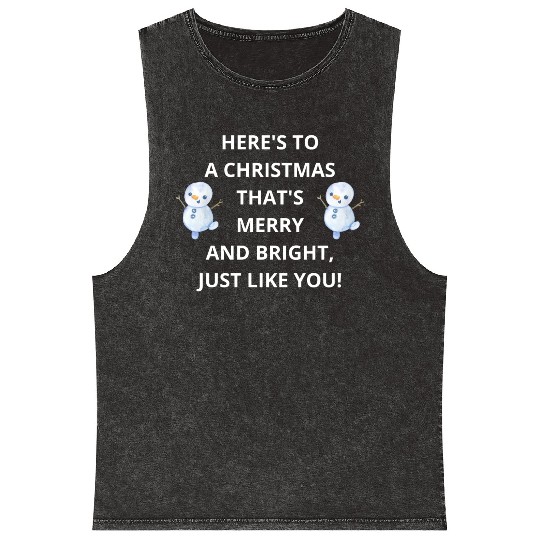 Merry and Bright Christmas Wishes, Just Like You! Mineral Wash Tank Tops