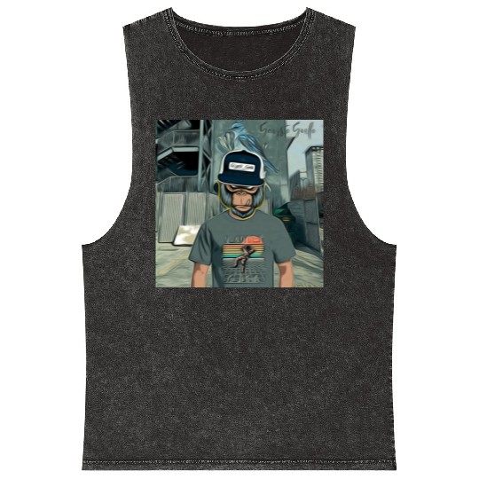 Gangsta Gorilla-Silverback Swanson Gorilla Wear Mineral Wash Tank Tops