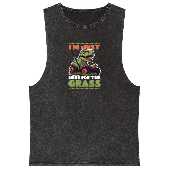 Landscaper Gardening Here For Gras Dinosaur Mineral Wash Tank Tops