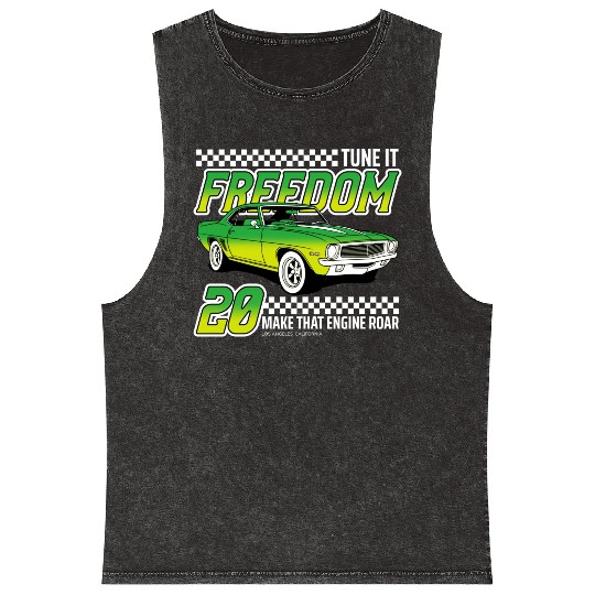Racing OLD car illustrated | muscle car Mineral Wash Tank Tops