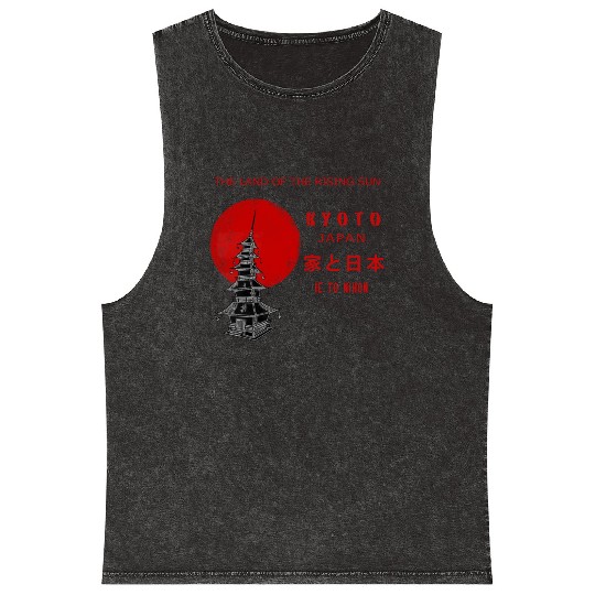 Kyoto Japan Old Capital Vintage Mineral Wash Tank Tops