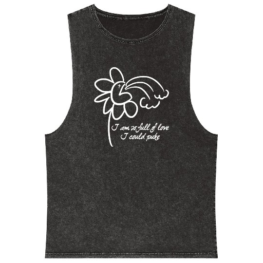 Valentine's Day Puking Flower Mineral Wash Tank Tops