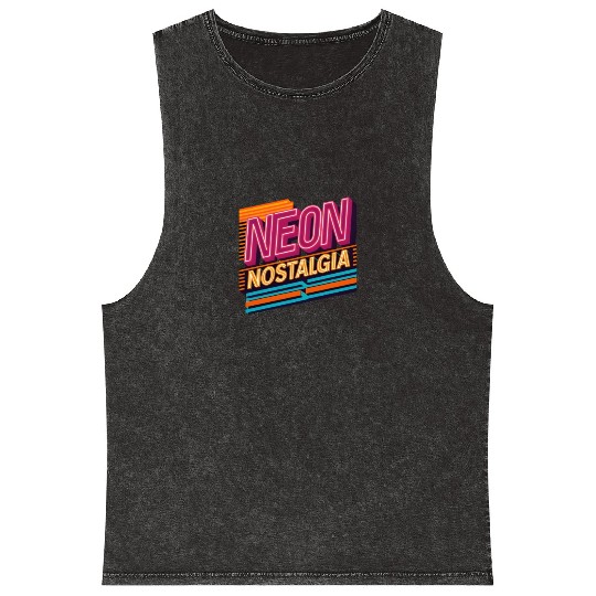 Neon Nostalgia: Pay homage to the retro neon aesth Mineral Wash Tank Tops