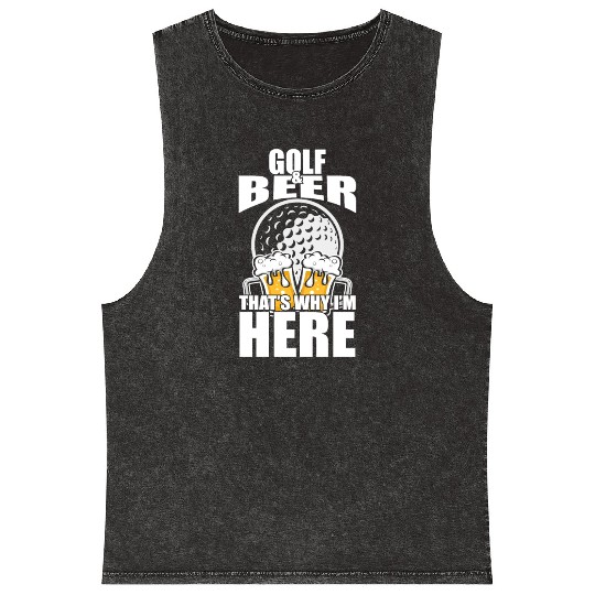 Funny Golf Beer Mineral Wash Tank Tops Funny Picture