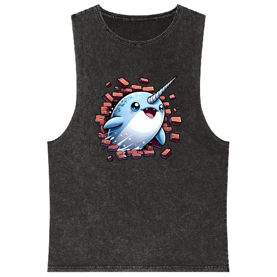 Narwhal Surprise Mineral Wash Tank Tops