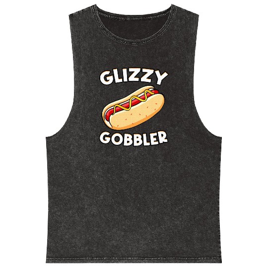 Hot Dog Glizzy Gobbler Number One Gladiator Mineral Wash Tank Tops