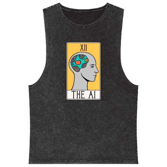 The AI Tarot Card - Artificial Intelligence Mineral Wash Tank Tops