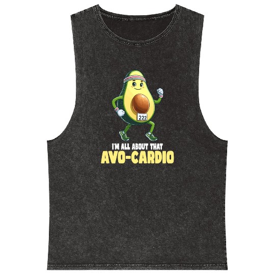 All About That Avo-Cardio Fun Run Mineral Wash Tank Tops