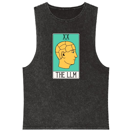 LLM Tarot Card - LLMs - Large Language Model - AI Mineral Wash Tank Tops