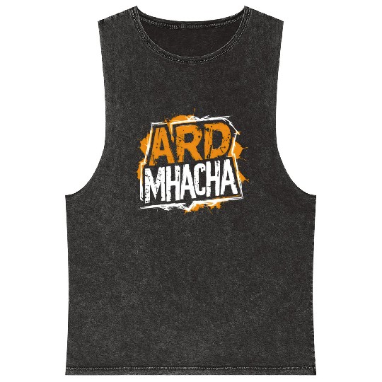 Armagh Ireland Irish Gaeilge in County Colours Mineral Wash Tank Tops