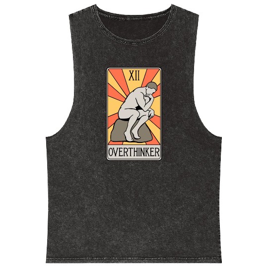 Overthinker Tarot Card - Introvert - Anxiety Mineral Wash Tank Tops