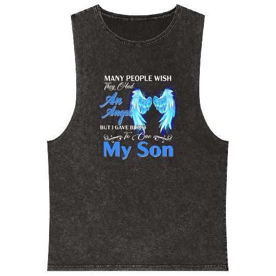 Had An Angel Bit I Gave Birth To One My Son Mineral Wash Tank Tops
