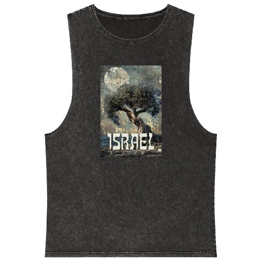 Israeli Scene with Olive Tree and the Mineral Wash Tank Tops