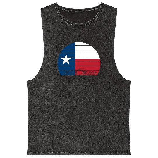Retro Texas Mineral Wash Tank Tops